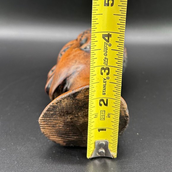 Hand Carved Wooden Male African Head Statue Approx 6" x 3" x 2.5" Decor Accents - Picture 14 of 14